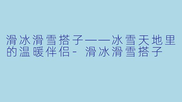 滑冰滑雪搭子——冰雪天地里的温暖伴侣-滑冰滑雪搭子