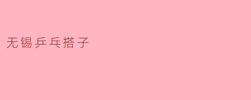 无锡乒乓搭子是什么？