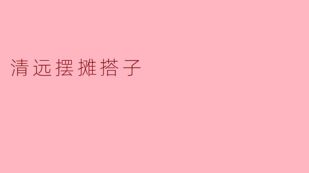 清远摆摊搭子:城市新风尚的崛起