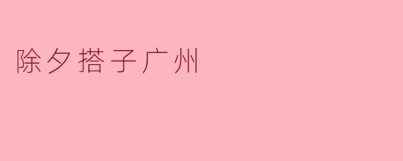### 除夕搭子广州:共迎新年的温暖时光