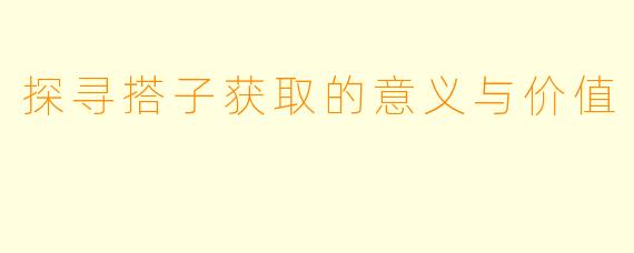 探寻搭子获取的意义与价值