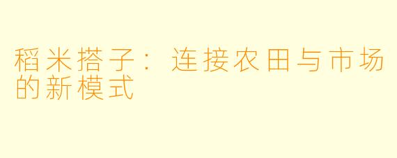 稻米搭子：连接农田与市场的新模式