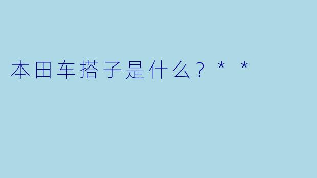 本田车搭子是什么？**