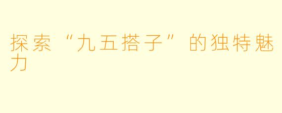 探索“九五搭子”的独特魅力