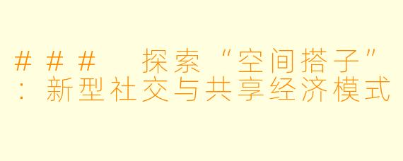 ### 探索“空间搭子”:新型社交与共享经济模式