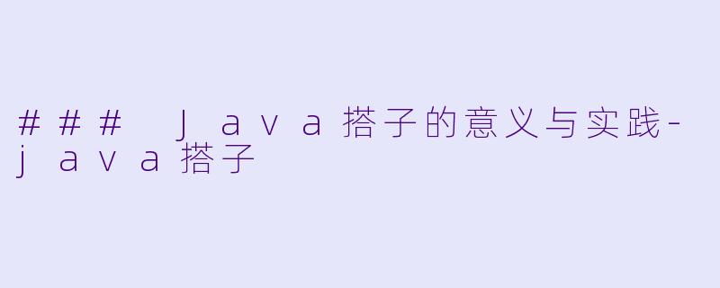 ### Java搭子的意义与实践-java搭子