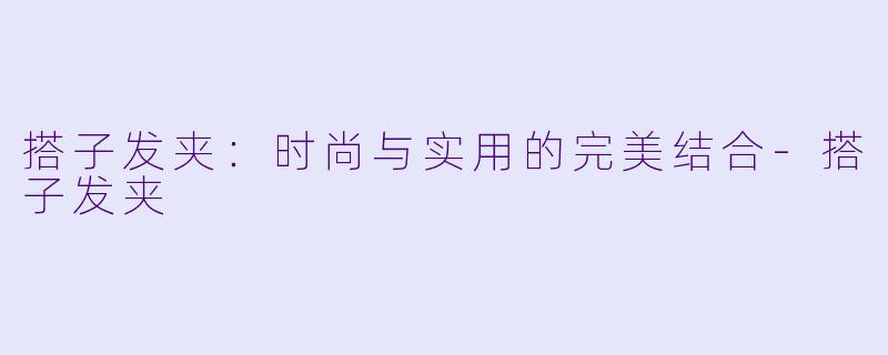 搭子发夹：时尚与实用的完美结合