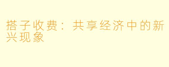 搭子收费:共享经济中的新兴现象