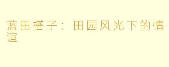 蓝田搭子：田园风光下的情谊