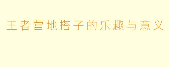 王者营地搭子的乐趣与意义