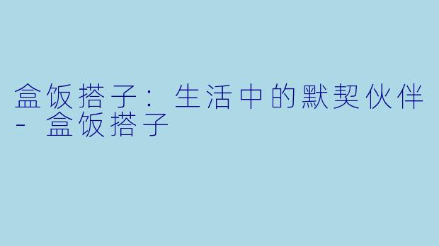 盒饭搭子：生活中的默契伙伴-盒饭搭子