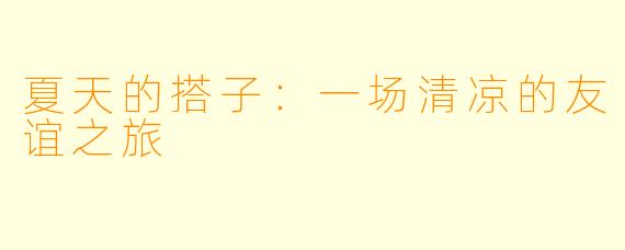 夏天的搭子：一场清凉的友谊之旅