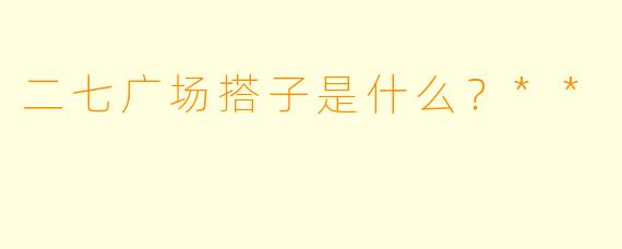 二七广场搭子是什么？**