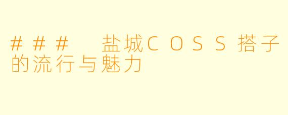 ### 盐城COSS搭子的流行与魅力