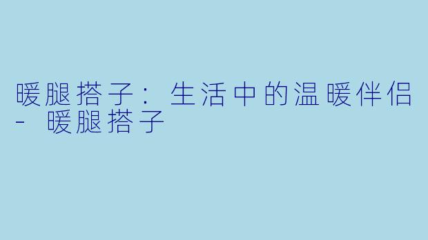 暖腿搭子：生活中的温暖伴侣-暖腿搭子