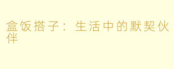 盒饭搭子：生活中的默契伙伴