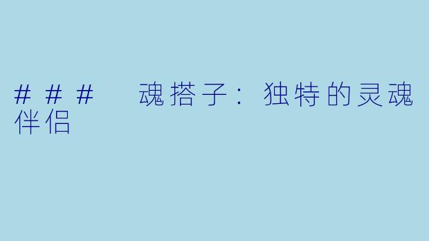 ### 魂搭子：独特的灵魂伴侣