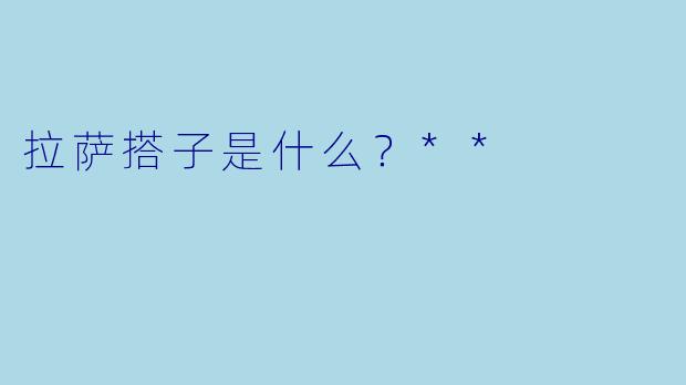 拉萨搭子是什么?**