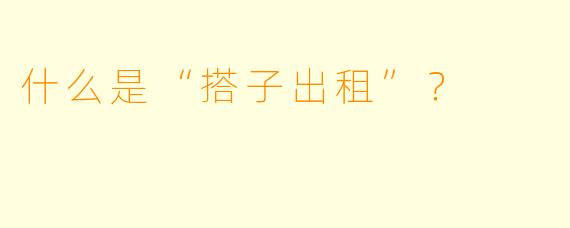 什么是“搭子出租”？  