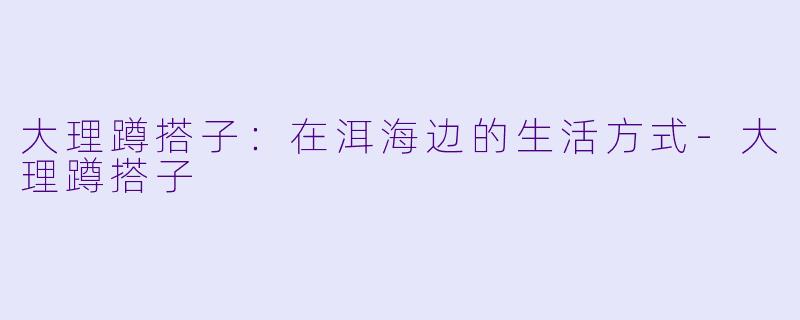 大理蹲搭子:在洱海边的生活方式