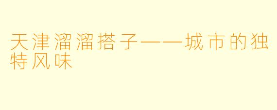 天津溜溜搭子——城市的独特风味