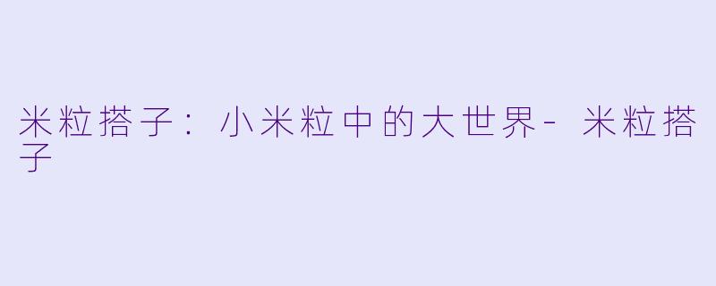 米粒搭子：小米粒中的大世界-米粒搭子
