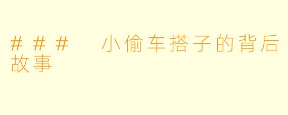 ### 小偷车搭子的背后故事