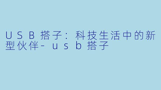 USB搭子:科技生活中的新型伙伴