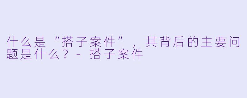 什么是“搭子案件”,其背后的主要问题是什么?