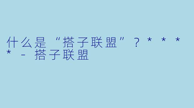 什么是“搭子联盟”？****-搭子联盟