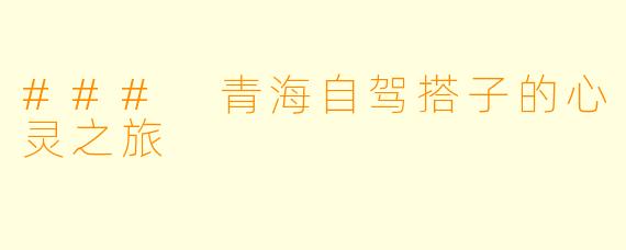 ### 青海自驾搭子的心灵之旅
