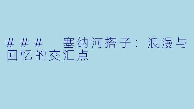 ### 塞纳河搭子：浪漫与回忆的交汇点
