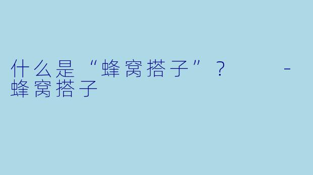 什么是“蜂窝搭子”？  