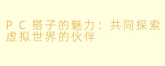 PC搭子的魅力：共同探索虚拟世界的伙伴