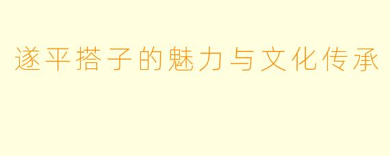 遂平搭子的魅力与文化传承