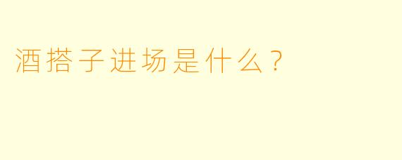 酒搭子进场是什么？  