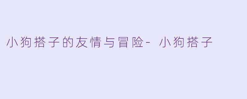 小狗搭子的友情与冒险