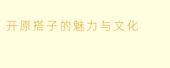 开原搭子的魅力与文化