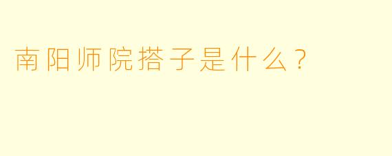 南阳师院搭子是什么？