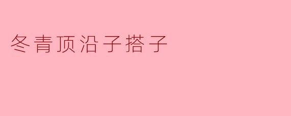 冬青顶沿子搭子