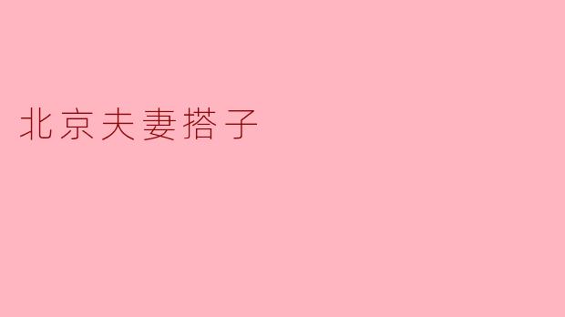 北京夫妻搭子