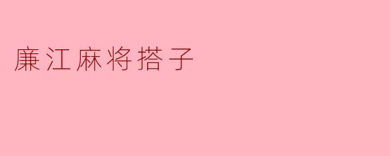 廉江麻将搭子:友谊与智慧的游戏交融