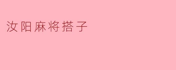 汝阳麻将搭子