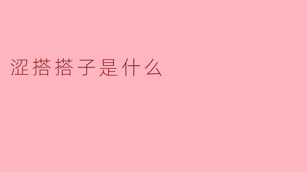 涩搭搭子是什么？****