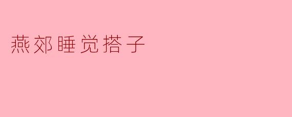 燕郊睡觉搭子