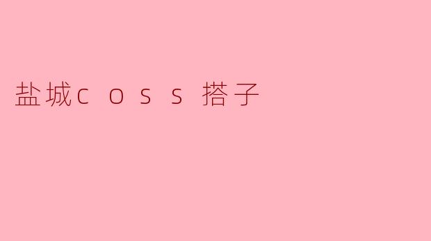### 盐城COSS搭子的流行与魅力