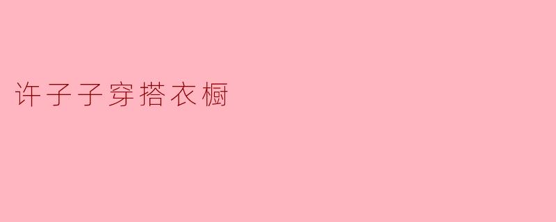 许子子穿搭衣橱