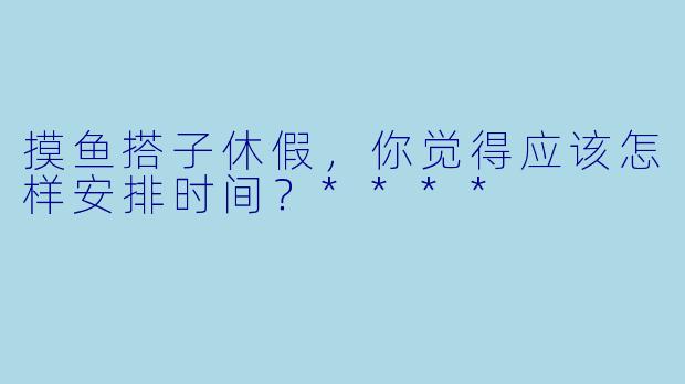 摸鱼搭子休假,你觉得应该怎样安排时间?****