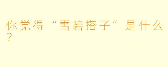 你觉得“雪碧搭子”是什么？