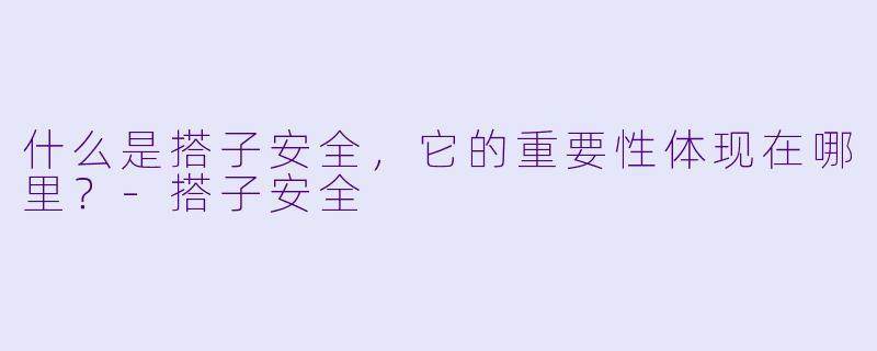 什么是搭子安全，它的重要性体现在哪里？-搭子安全